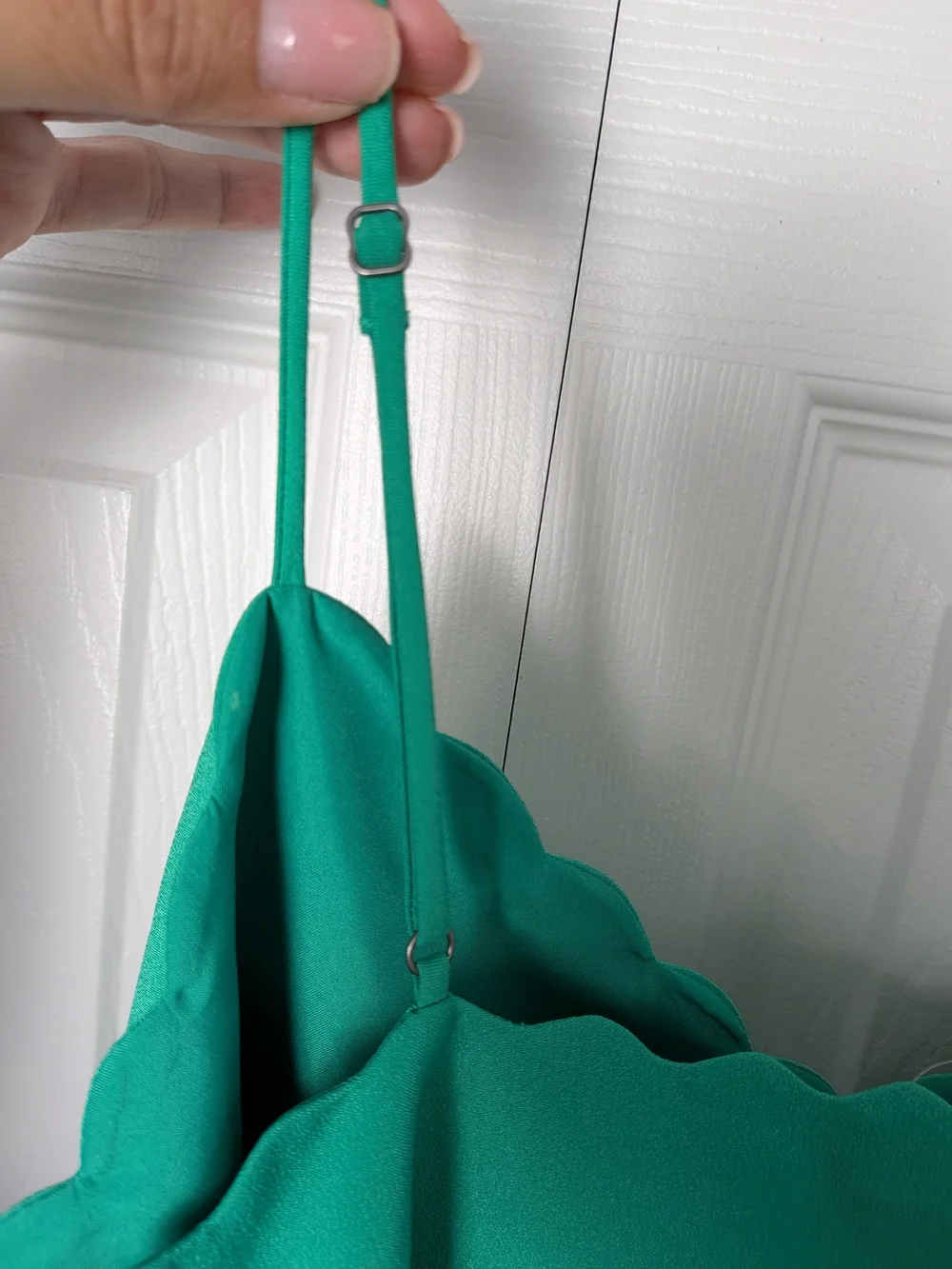J. Crew Emerald Green Scalloped Neck Cami
